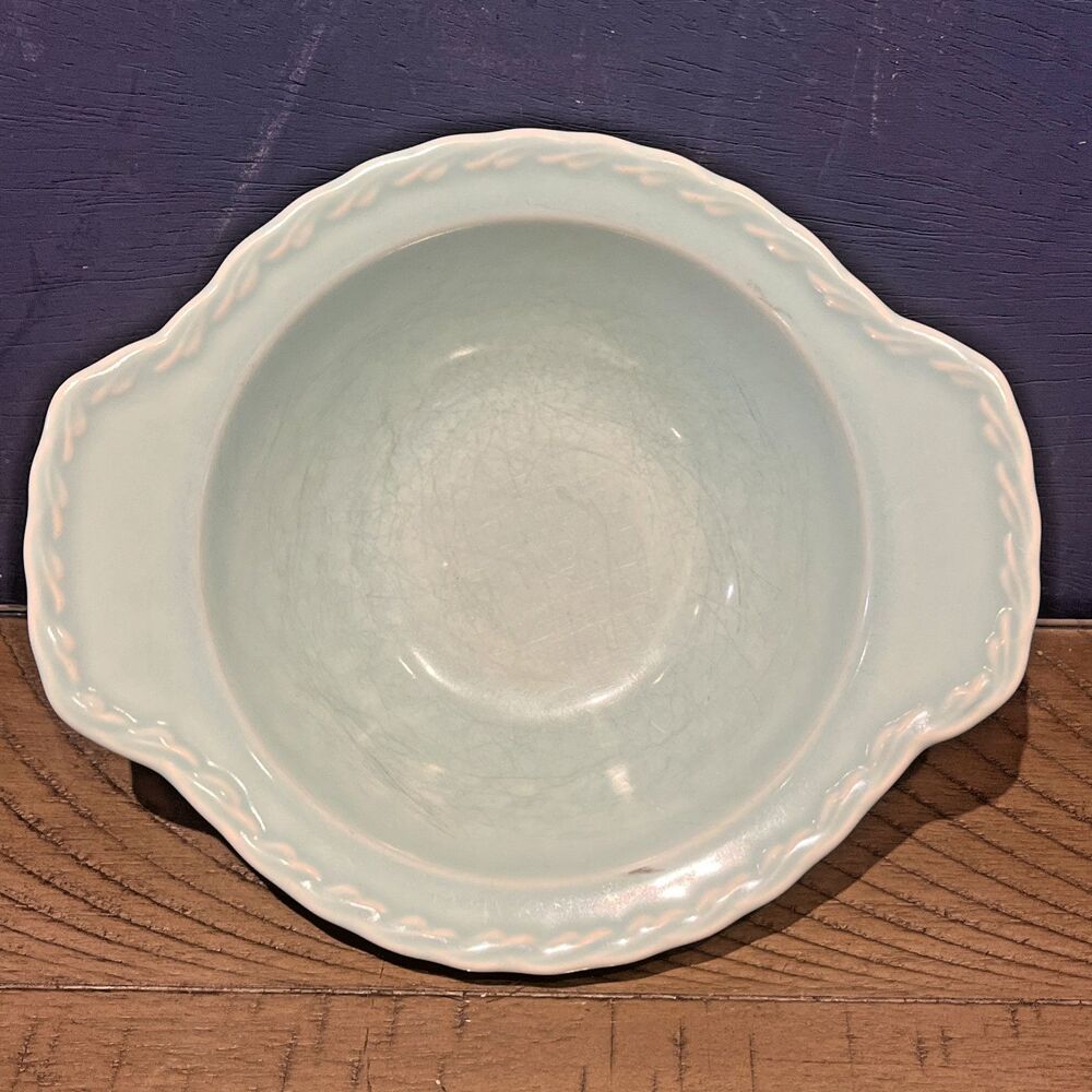 Vernon Kilns Native California Bowl Dish Rimmed BLUE Vintage USA Retro